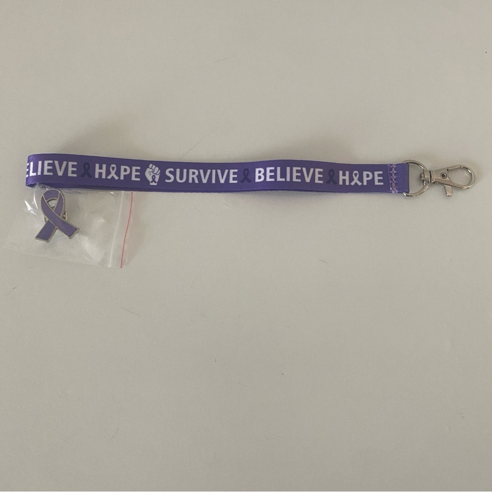 DV Purple Awareness Ribbon Lanyard and Pin